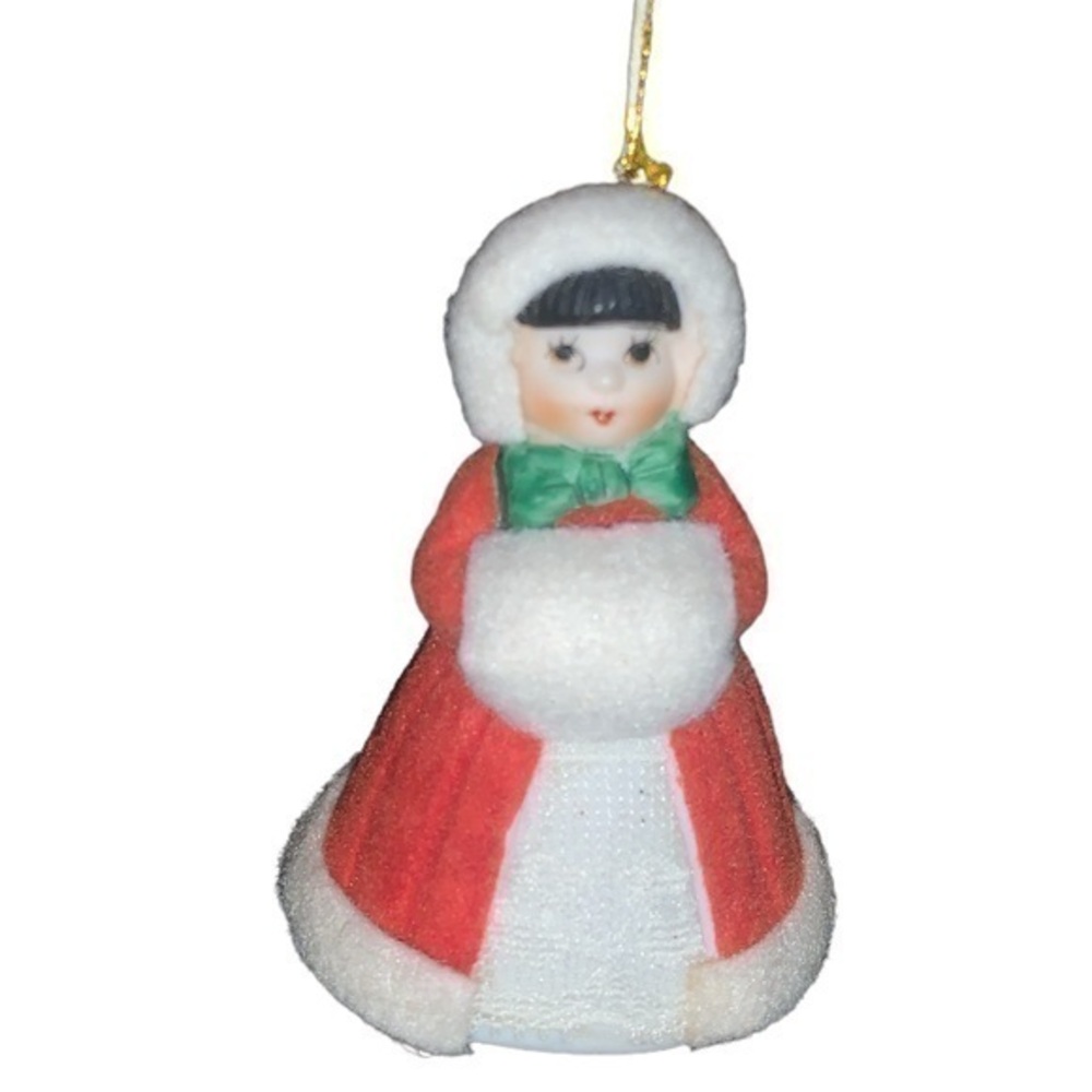 Vintage Jasco Christmas girl bell ornament
